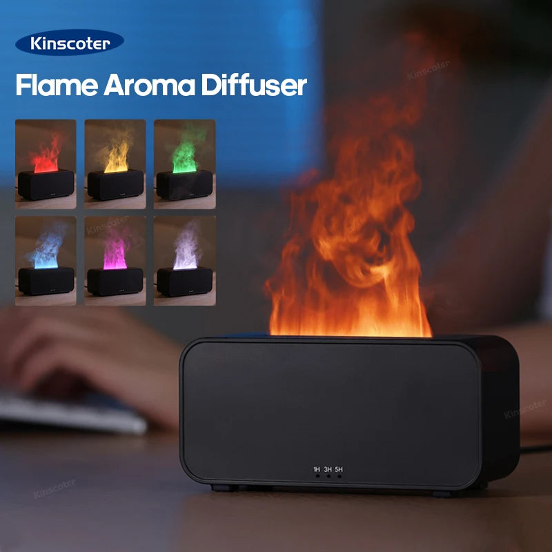 Mini Ultrasonic Aroma Diffuser with Flame-Style LED Humidifier