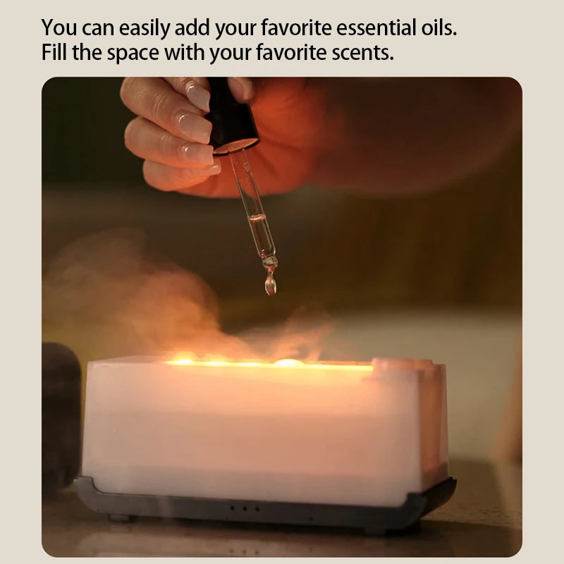 Mini Ultrasonic Aroma Diffuser with Flame-Style LED Humidifier