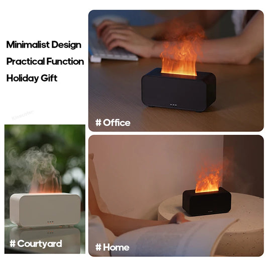 Mini Ultrasonic Aroma Diffuser with Flame-Style LED Humidifier