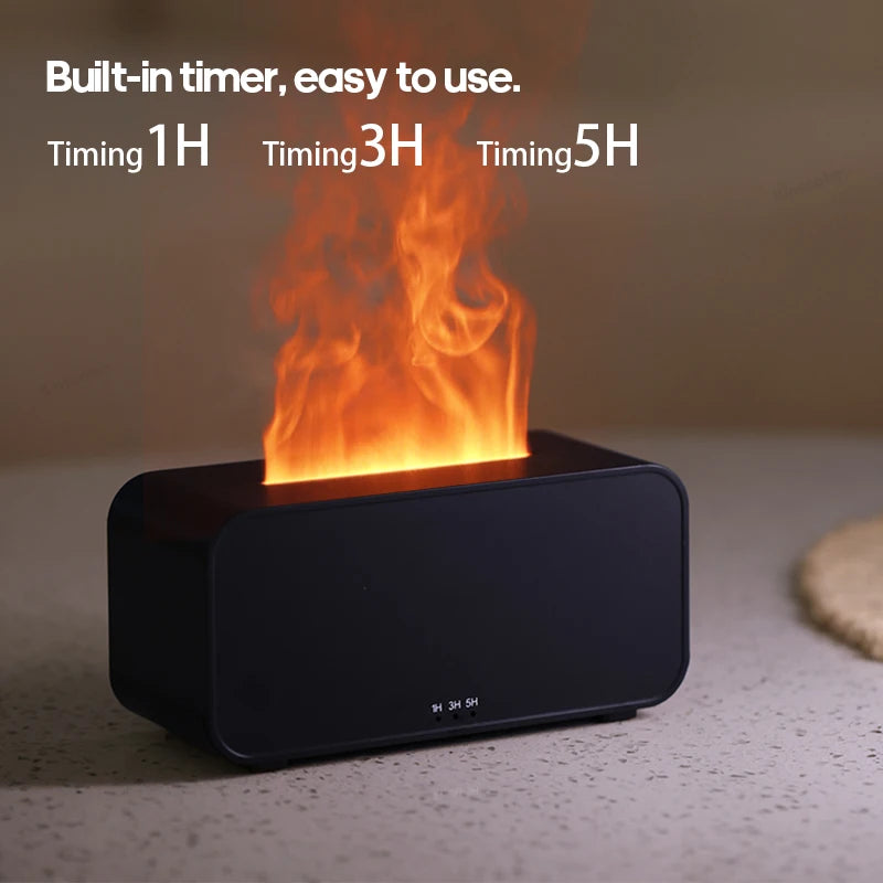 Mini Ultrasonic Aroma Diffuser with Flame-Style LED Humidifier